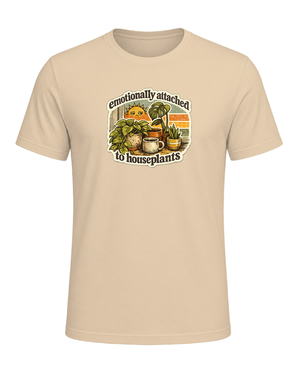 Emotionally Attached To Houseplants Tee — Soft Cream