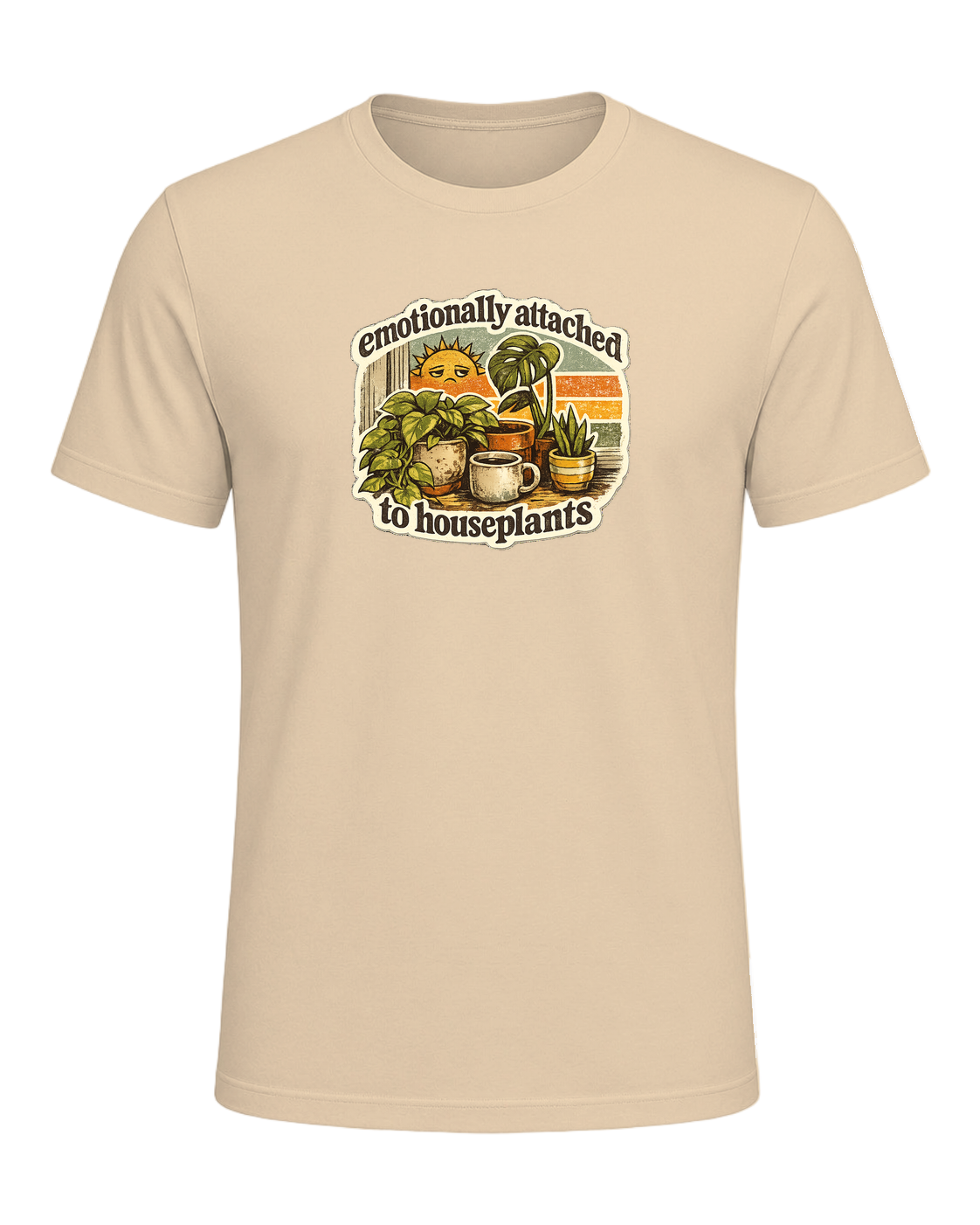 Emotionally Attached To Houseplants Tee — Soft Cream