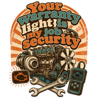 Auto Mechanic T-Shirt — Your Warranty Light Is My Job Security