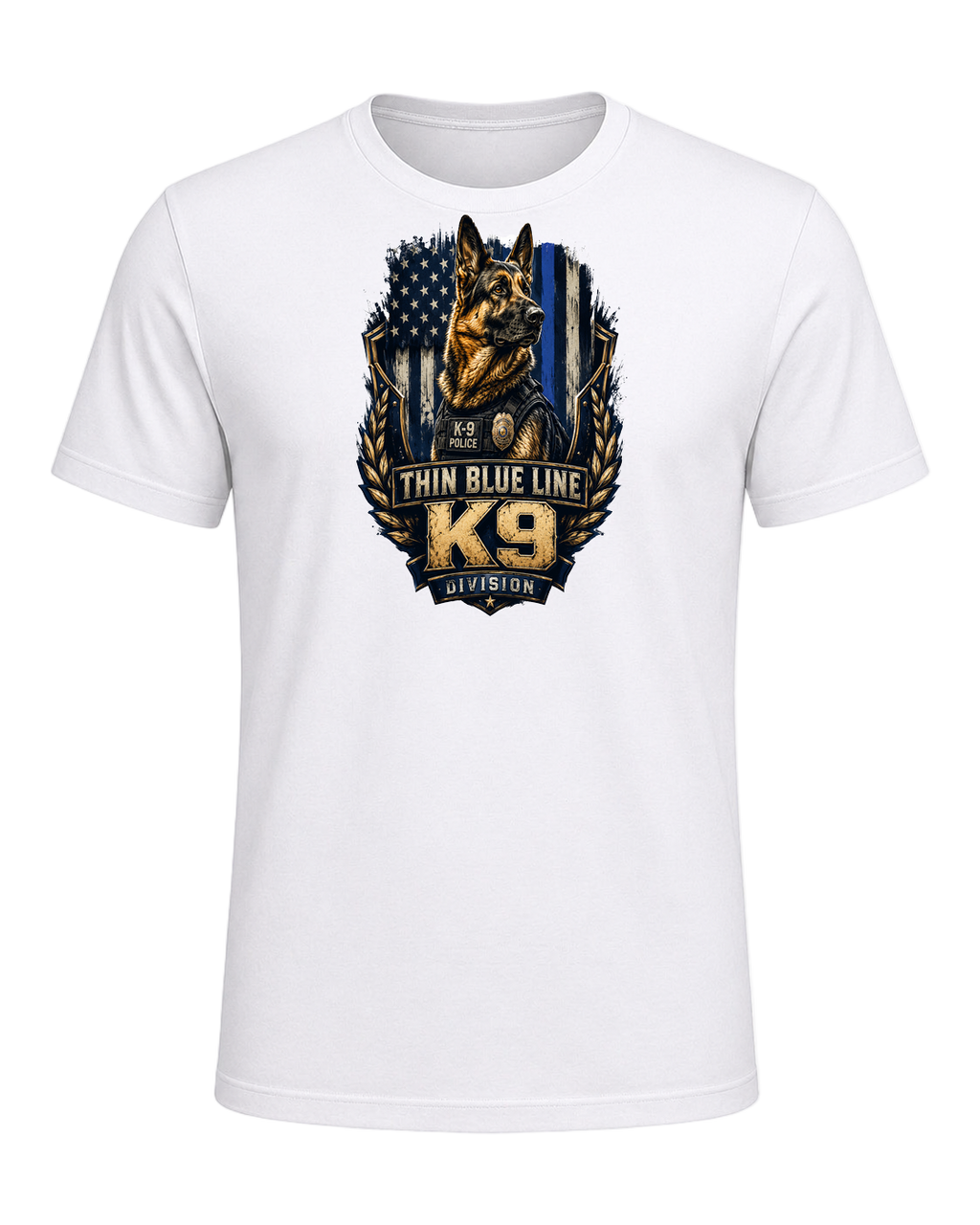 German Shepherd K9 Officer — White