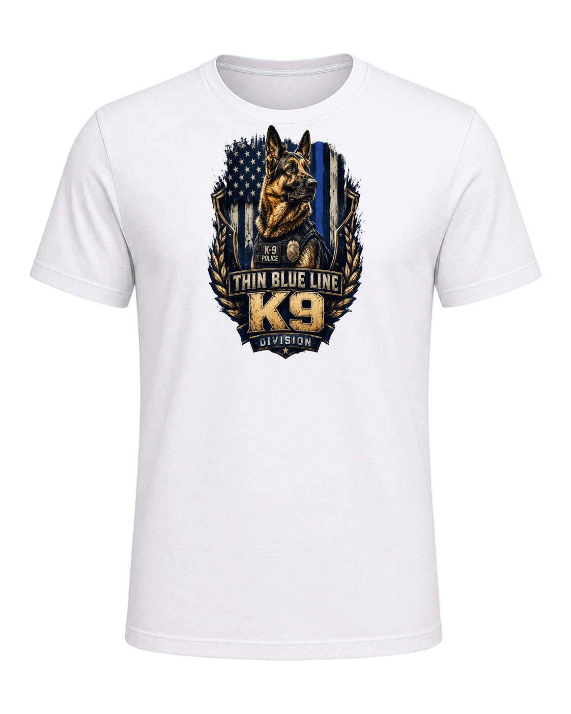 German Shepherd K9 Officer — White