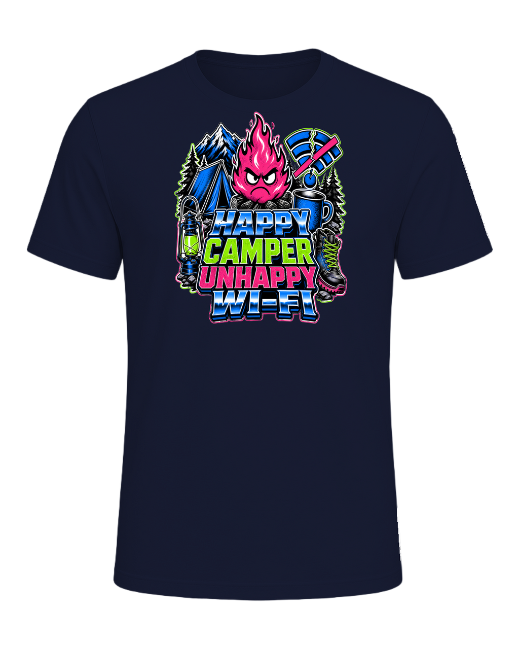 HAPPY CAMPER UNHAPPY WI-FI — Navy