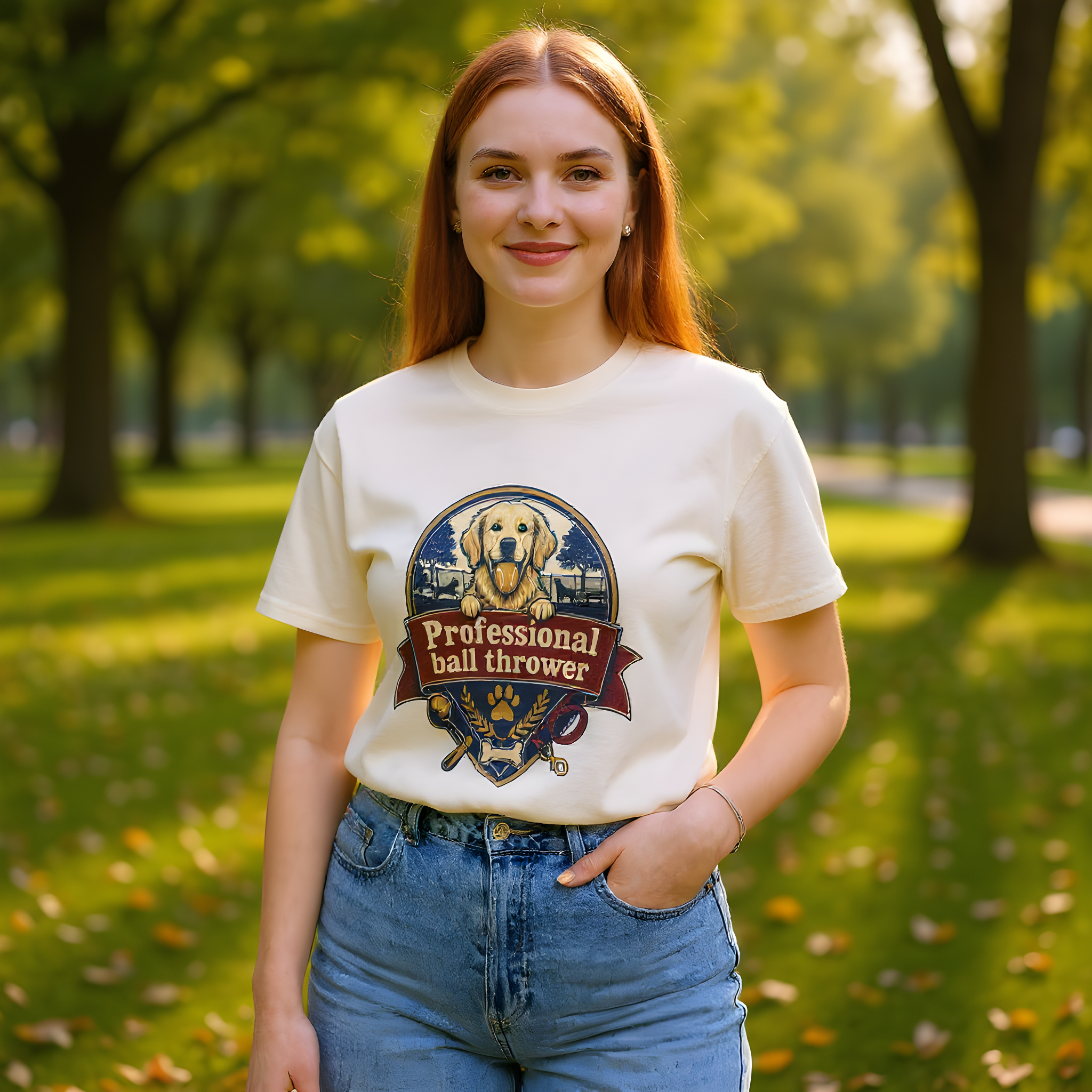 Dog Dad Gift T-Shirt — Professional Ball Thrower — dog mom t-shirt design