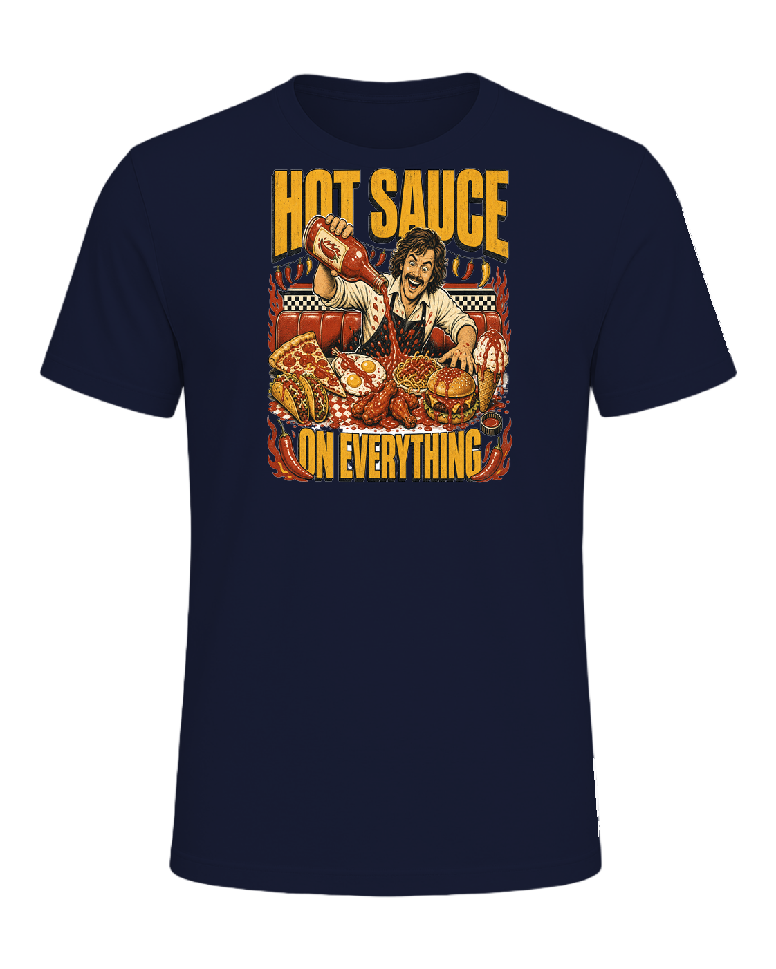 HOT SAUCE ON EVERYTHING — Navy