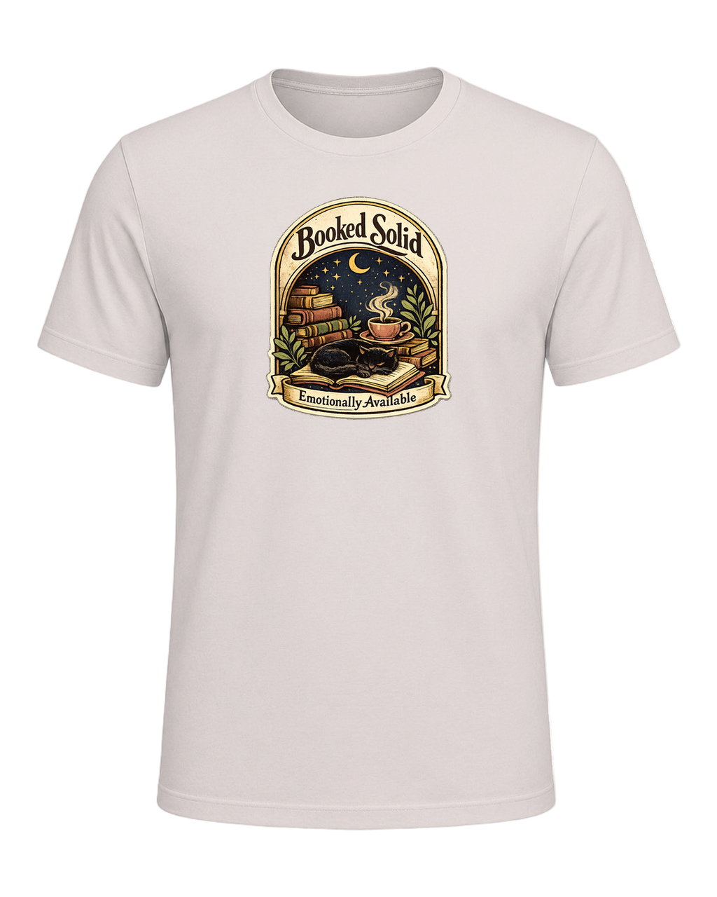 Booked Solid, Emotionally Available Tee — Heather Dust