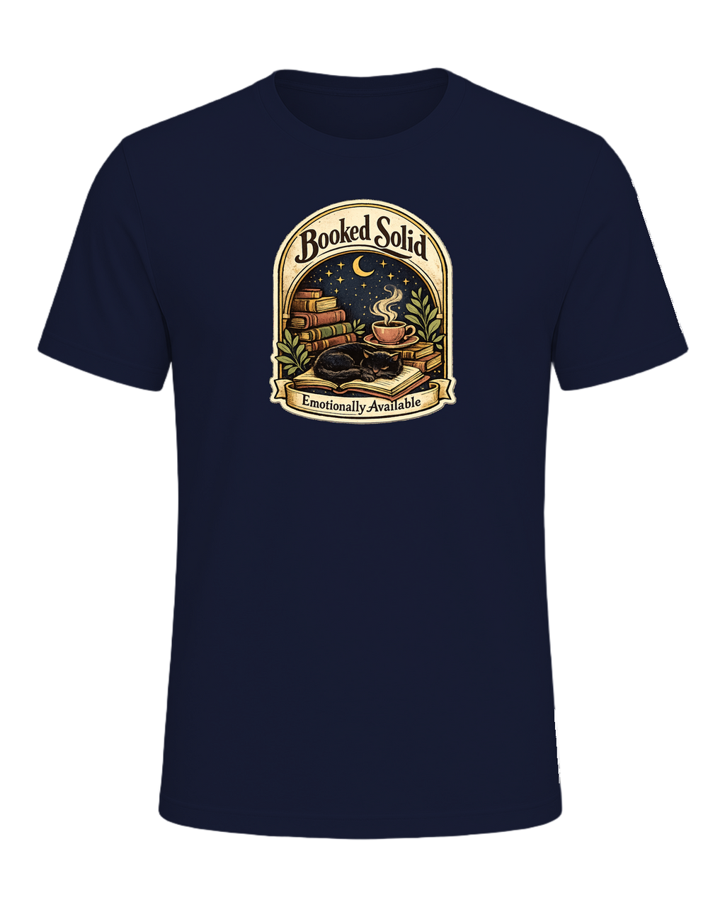 Booked Solid, Emotionally Available Tee — Navy