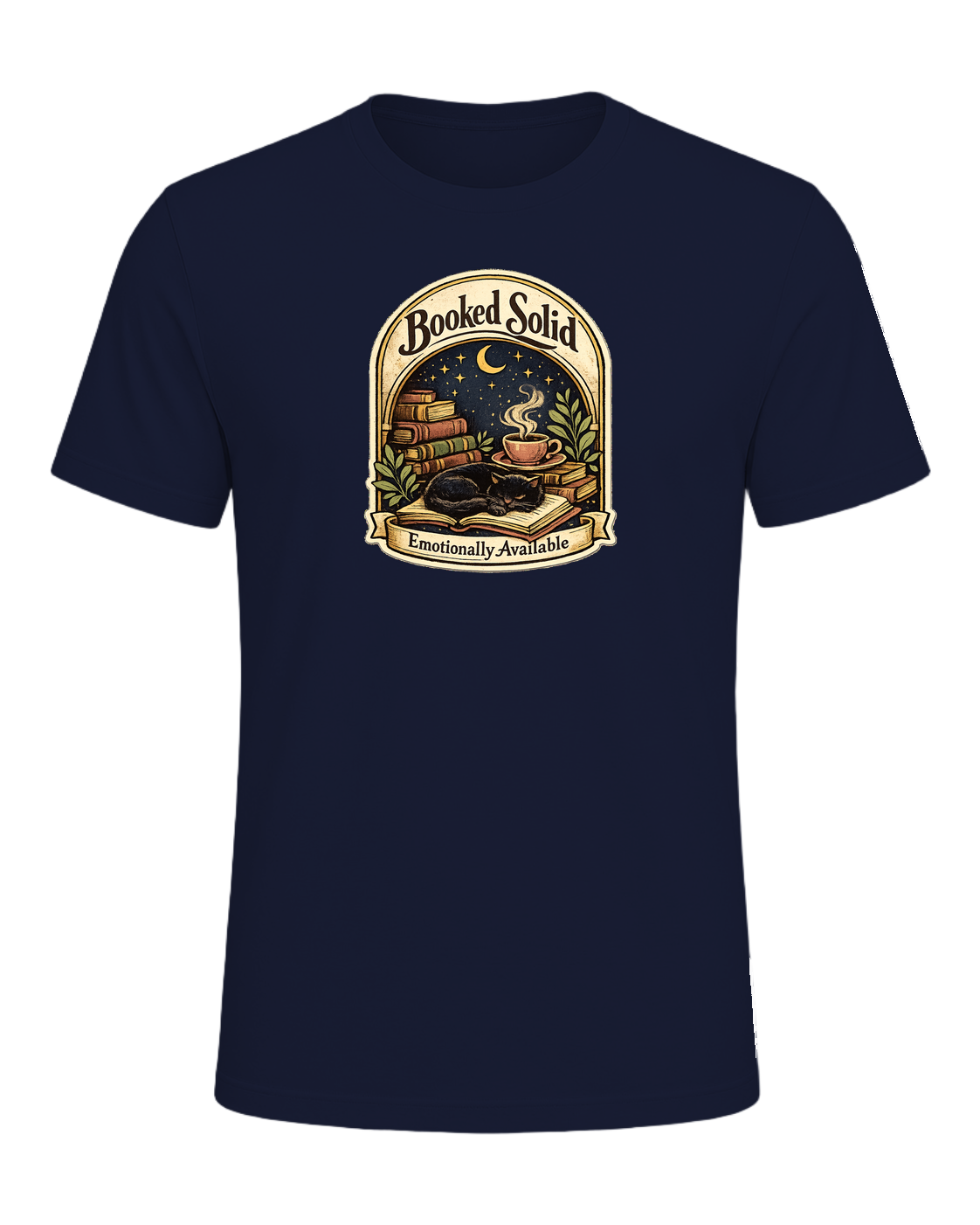 Booked Solid, Emotionally Available Tee — Navy