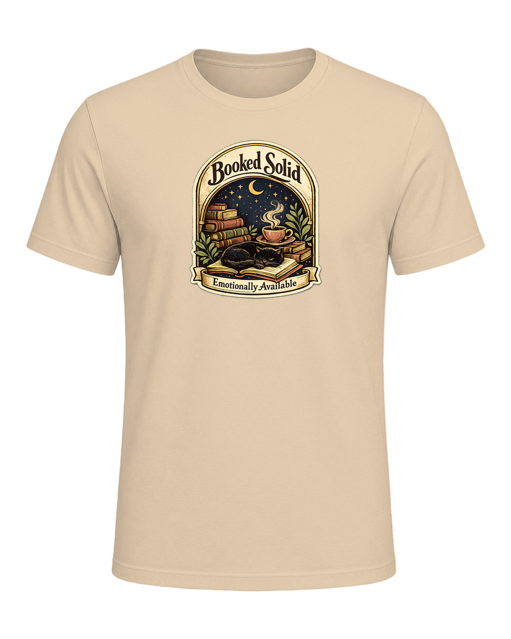 Booked Solid, Emotionally Available Tee — Soft Cream