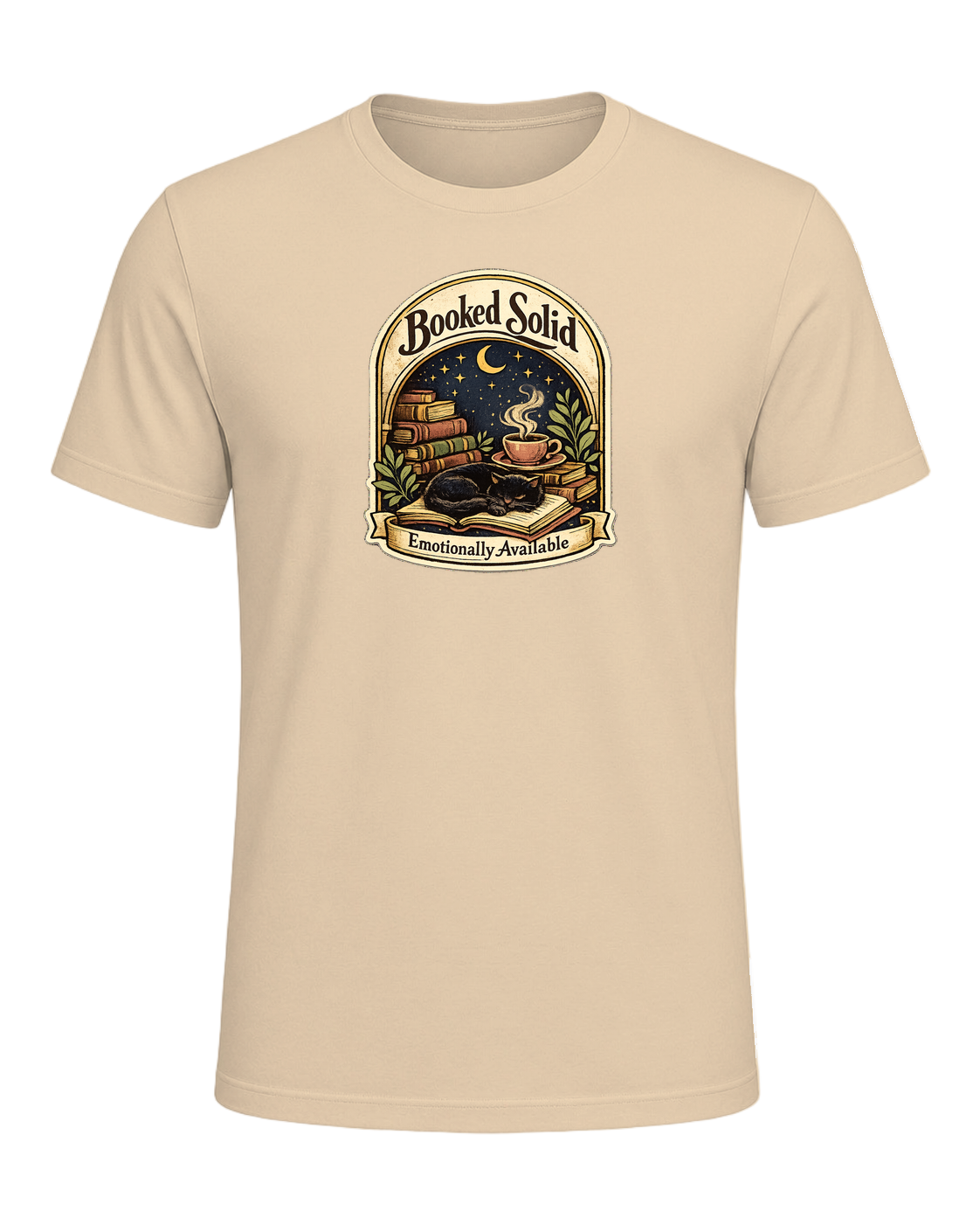 Booked Solid, Emotionally Available Tee — Soft Cream