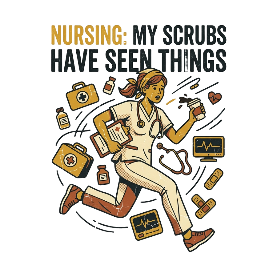 Funny Nurse T-Shirt — Nursing: My Scrubs Have Seen Things