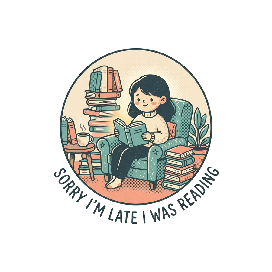 Funny Bookish Gift T-Shirt — Sorry I'm Late I Was Reading