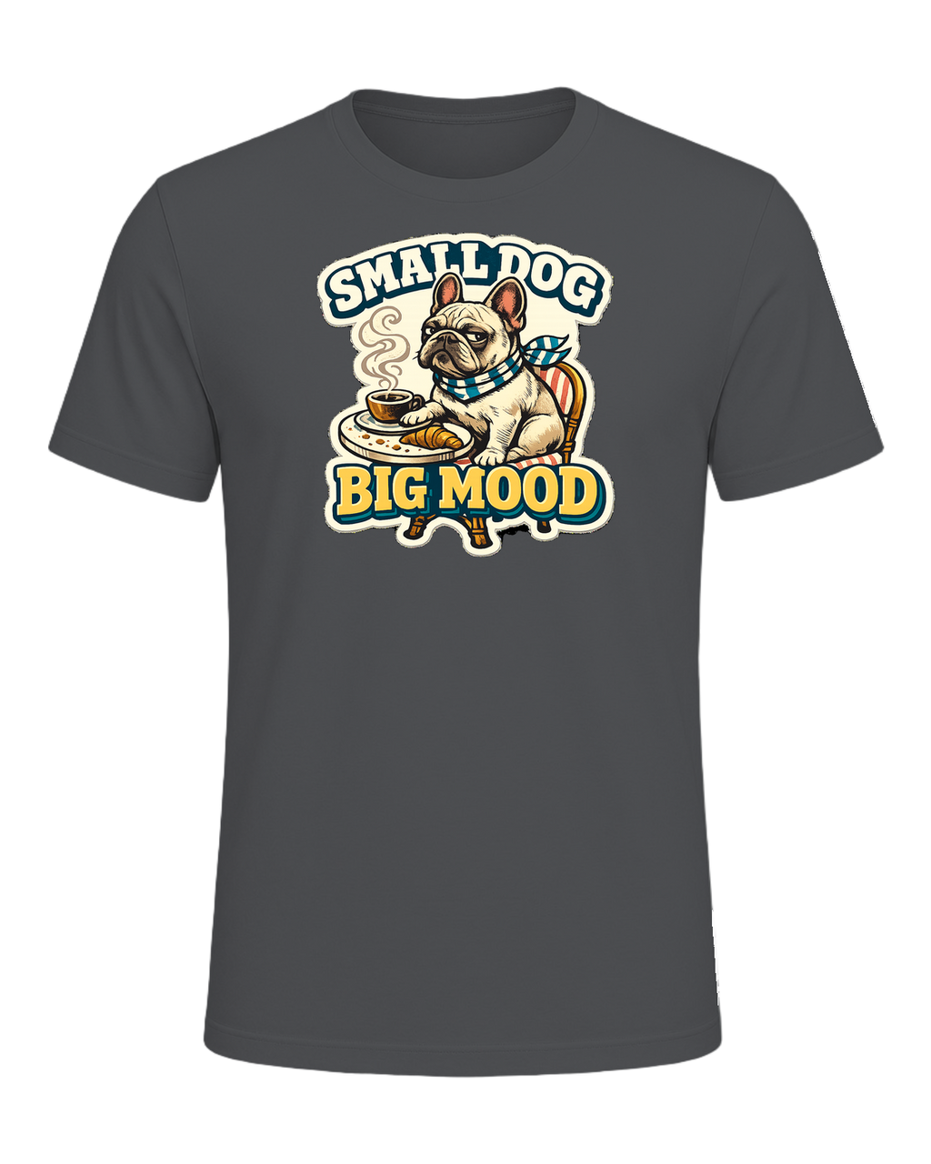 Small Dog Big Mood Tee — Asphalt