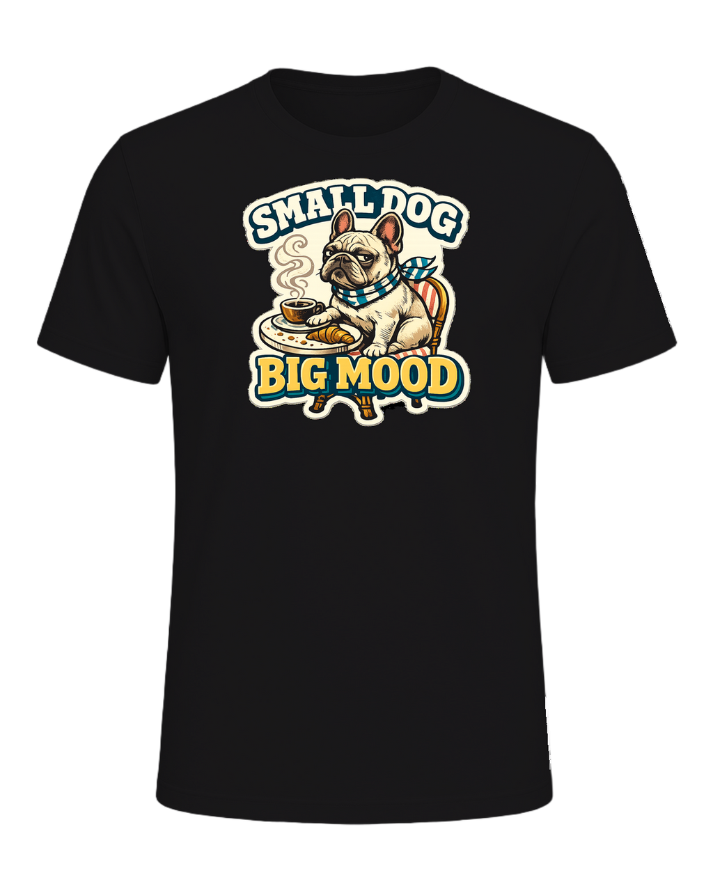 Small Dog Big Mood Tee — Dark Grey Heather