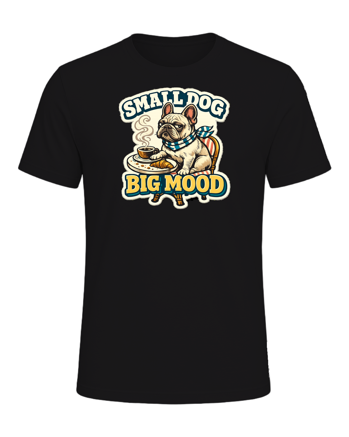 Small Dog Big Mood Tee — Dark Grey Heather