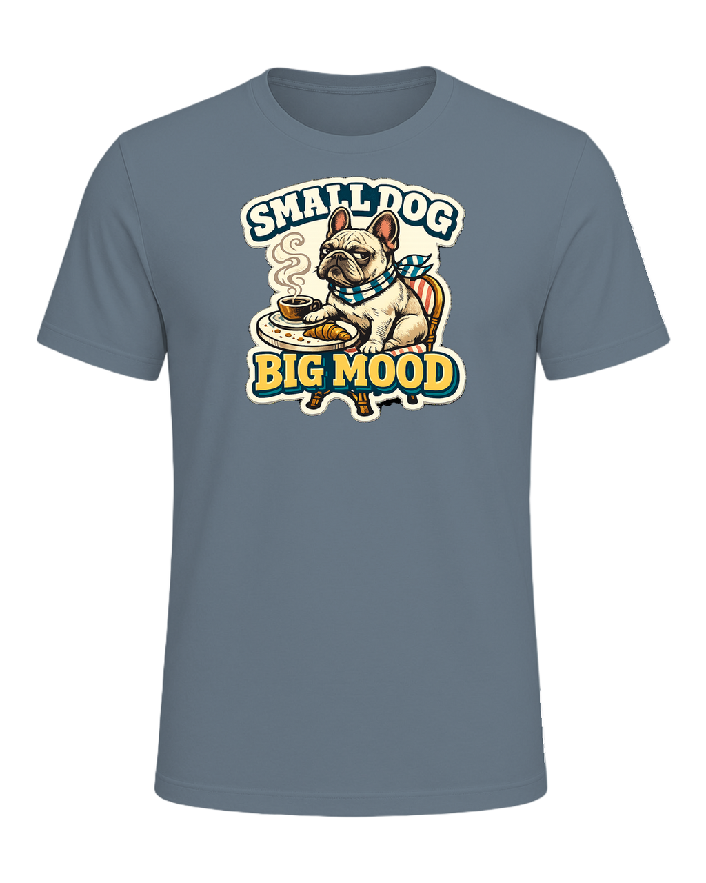 Small Dog Big Mood Tee — Heather Slate
