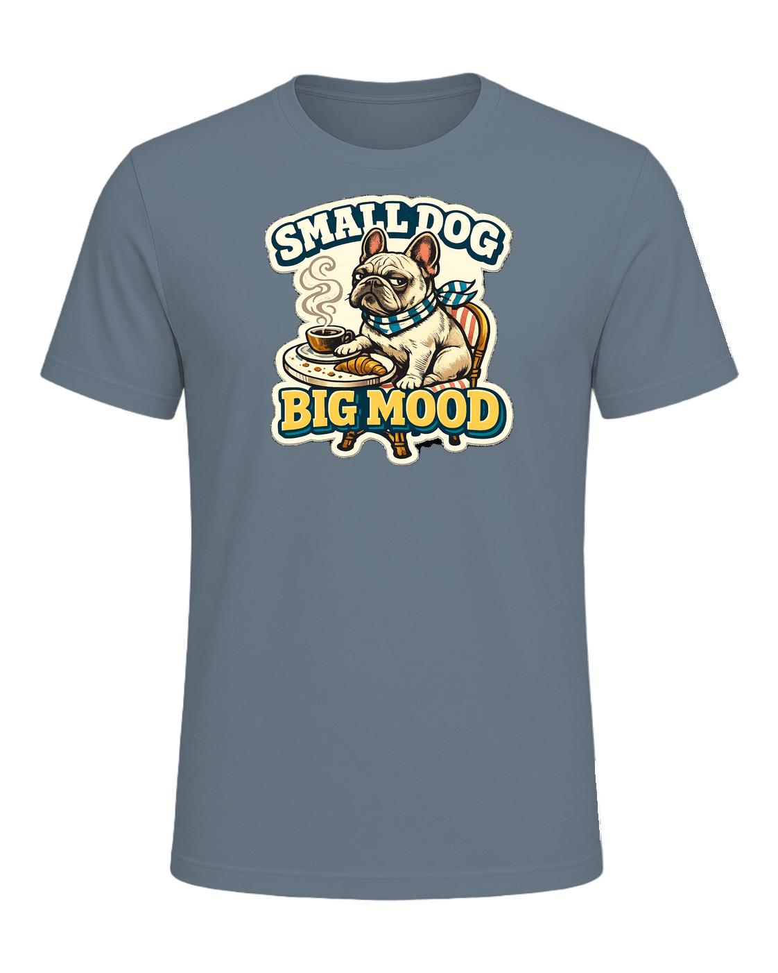 Small Dog Big Mood Tee — Heather Slate