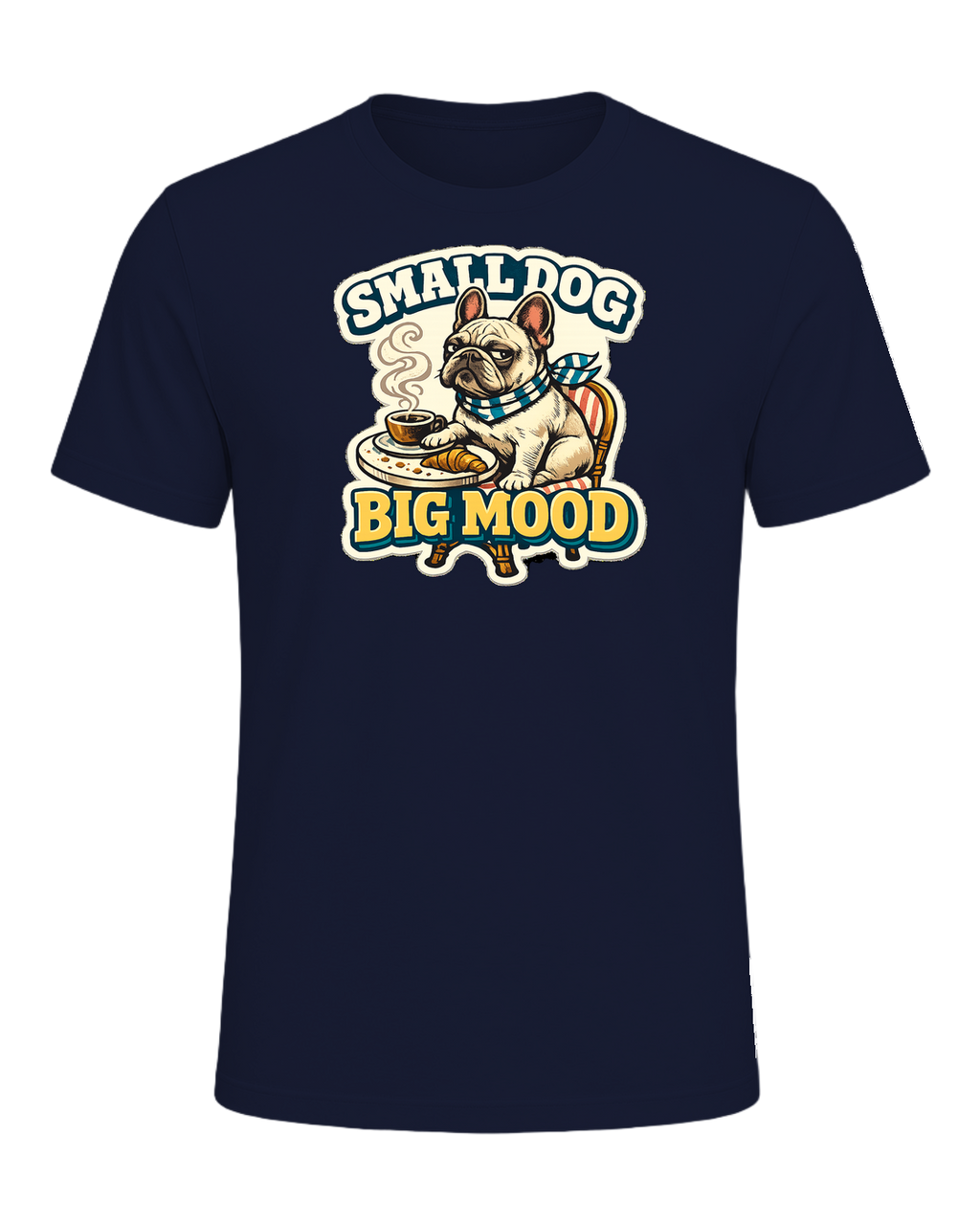 Small Dog Big Mood Tee — Navy