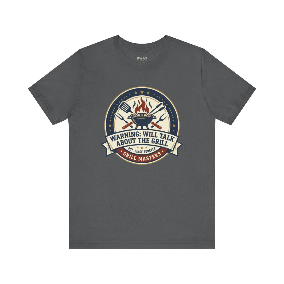 Funny BBQ T-Shirt — Warning: Will Talk About the Grill — t-shirt design