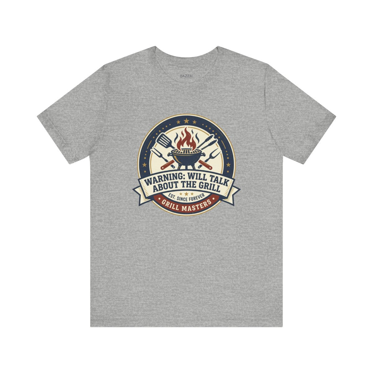 Funny BBQ T-Shirt — Warning: Will Talk About the Grill — t-shirt design