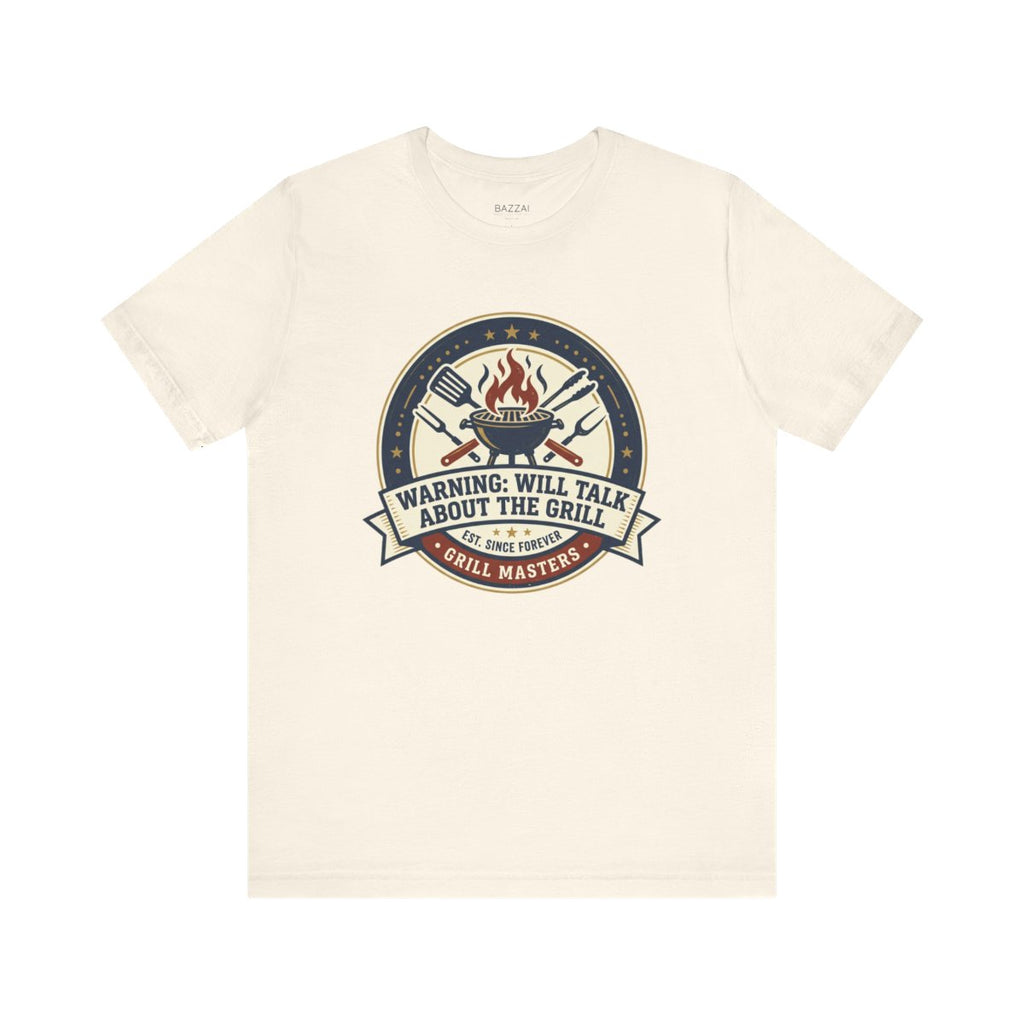 Funny BBQ T-Shirt — Warning: Will Talk About the Grill — t-shirt design