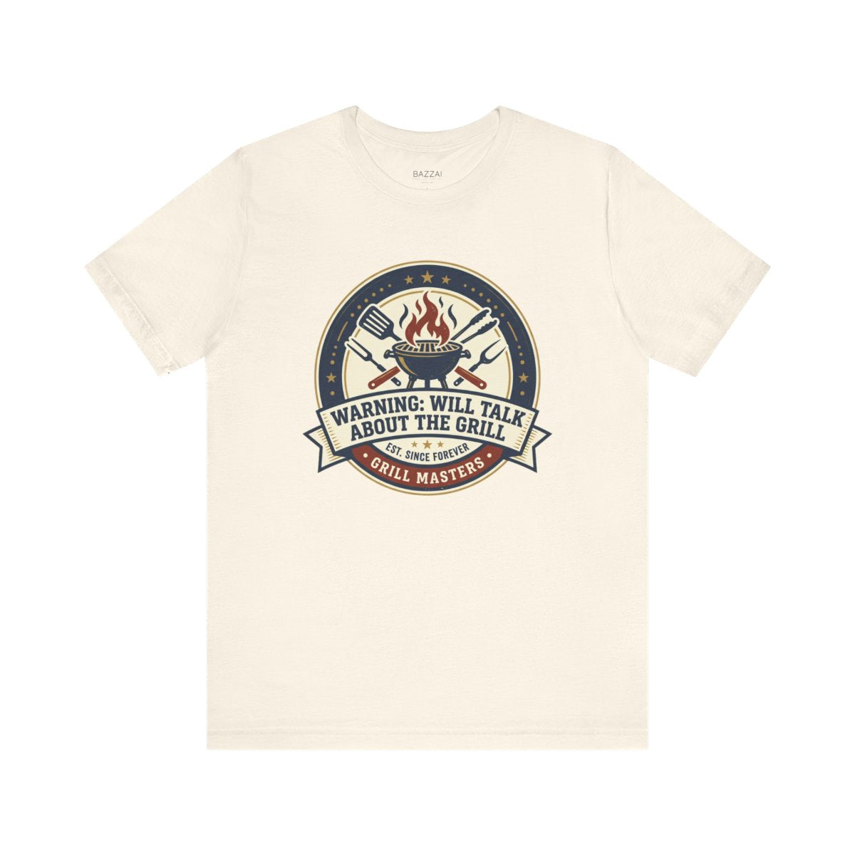 Funny BBQ T-Shirt — Warning: Will Talk About the Grill — t-shirt design