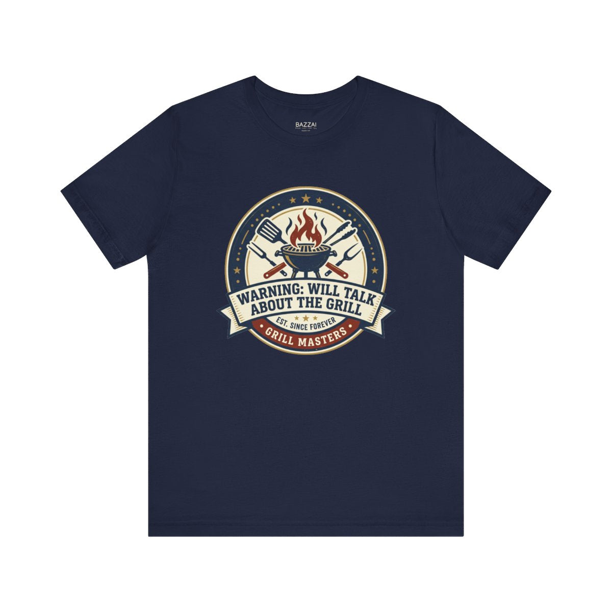 Funny BBQ T-Shirt — Warning: Will Talk About the Grill — t-shirt design