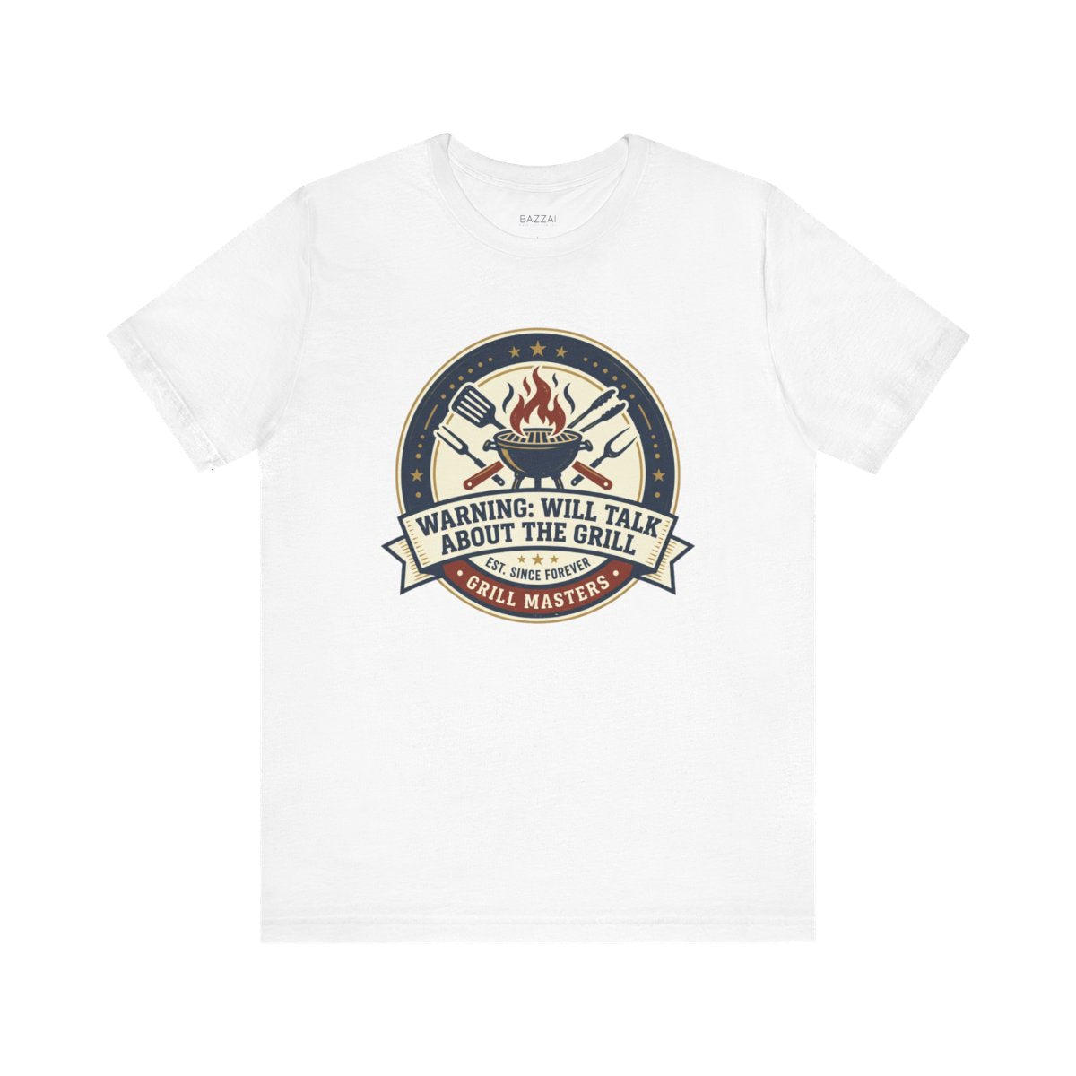 Funny BBQ T-Shirt — Warning: Will Talk About the Grill — t-shirt design