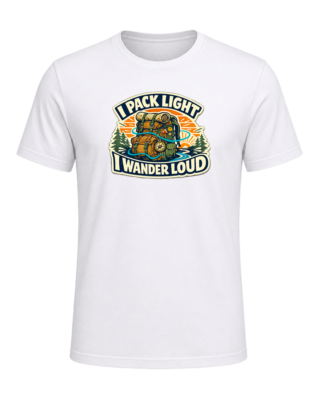 A bold travel wanderer tee for one-bag people who turn every trip into a story. — White