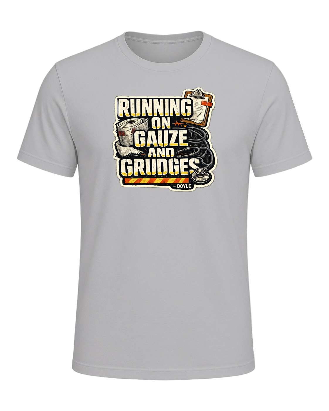 Running On Gauze And Grudges Tee — Athletic Heather