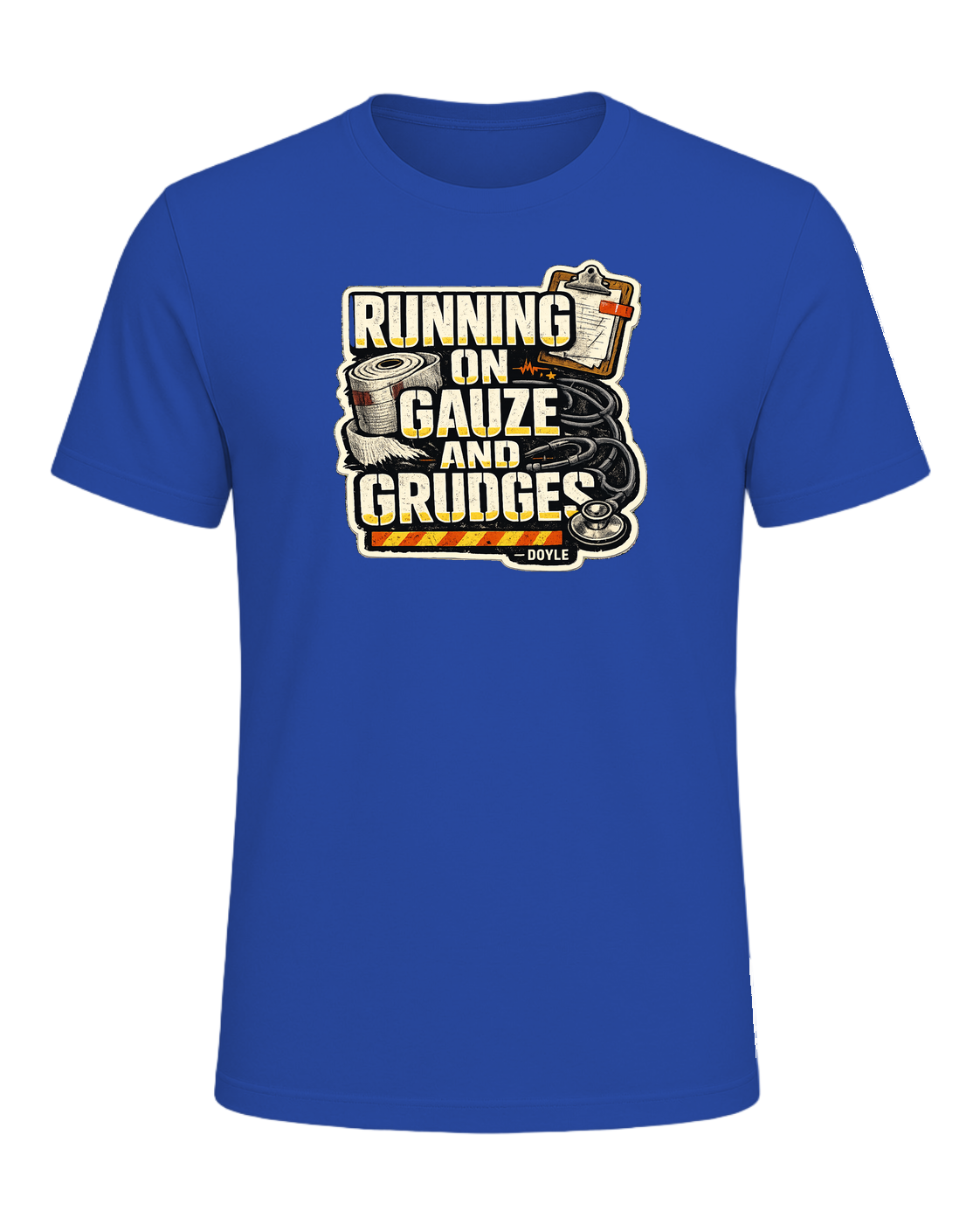 Running On Gauze And Grudges Tee — True Royal