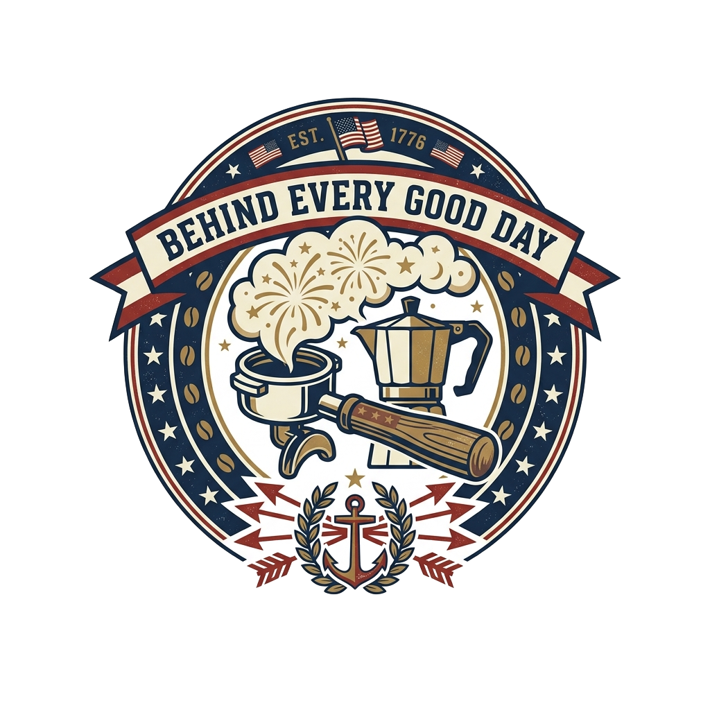 BEHIND EVERY GOOD DAY IS COFFEE