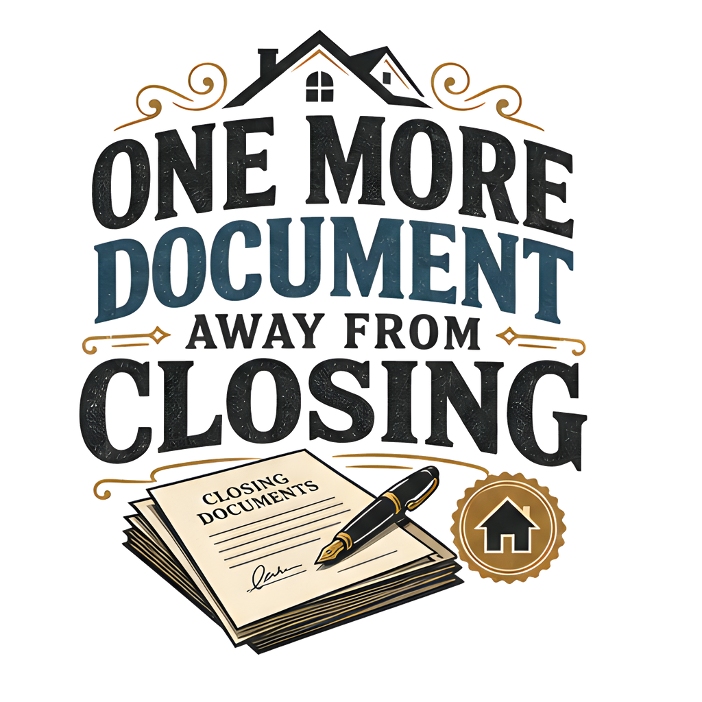 ONE MORE DOCUMENT AWAY FROM CLOSING