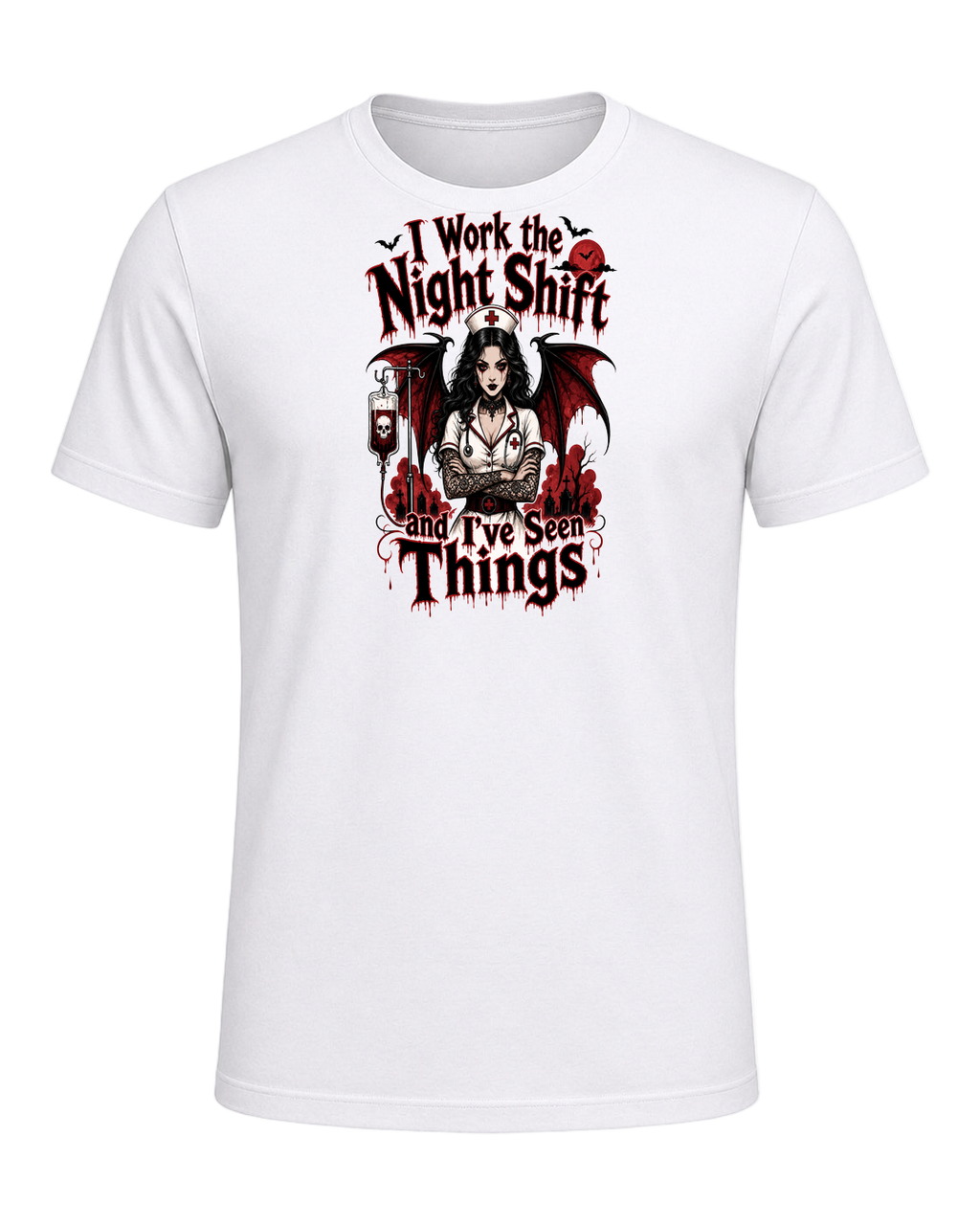 Nurse Night Shift Spooky — White