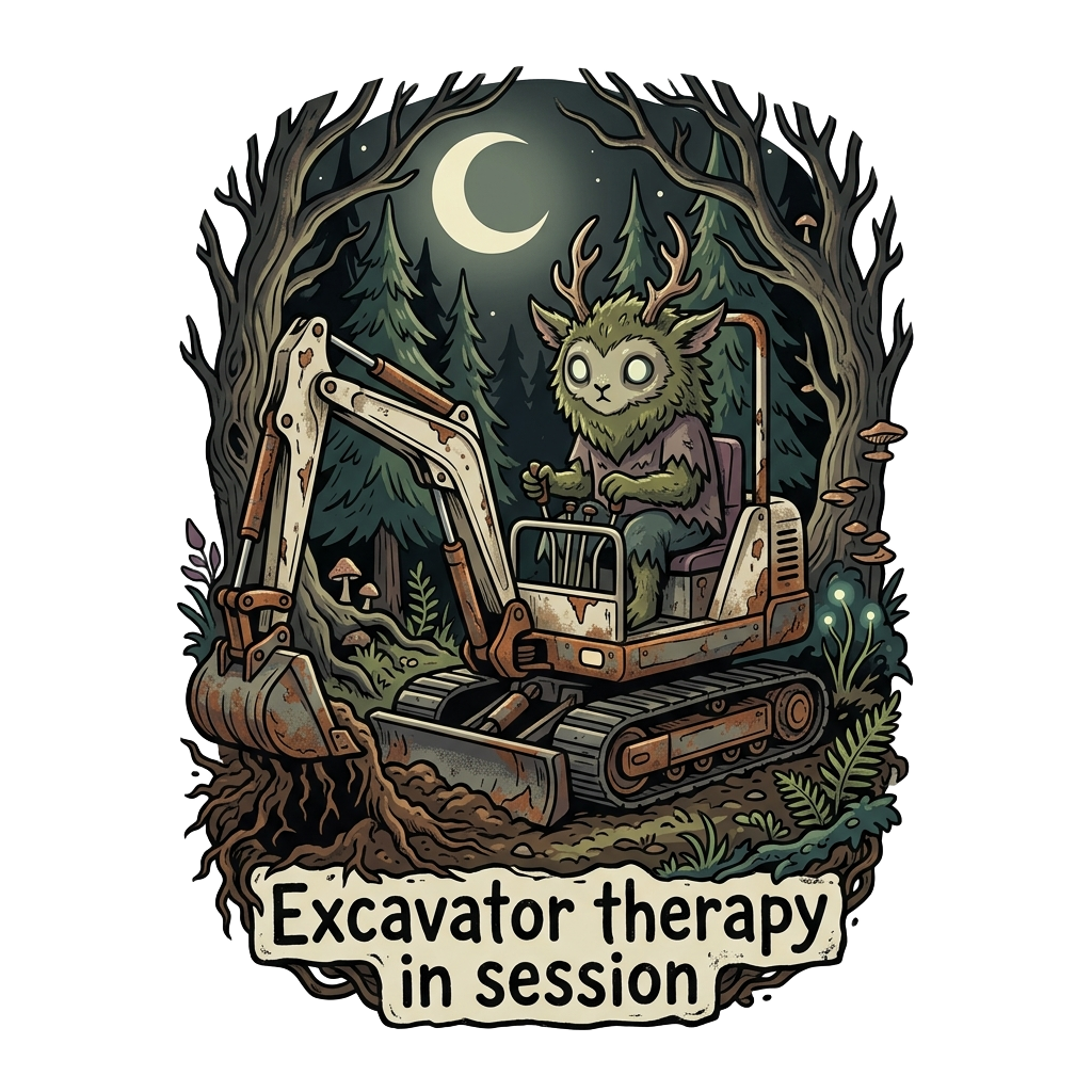 Excavator therapy in session