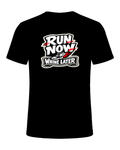 A loud runner tee for people who complain through the miles and still show up. — Black