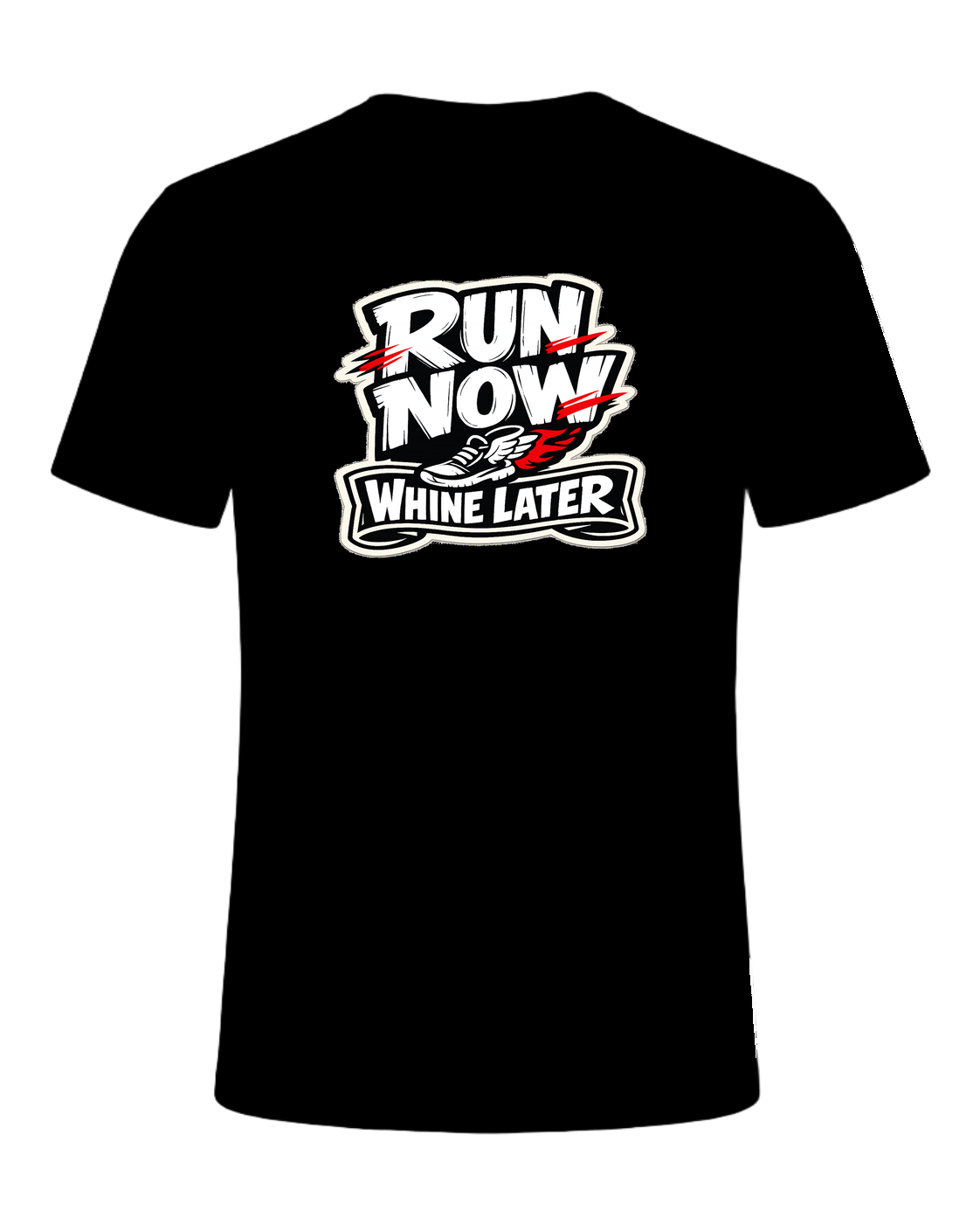 A loud runner tee for people who complain through the miles and still show up. — Black