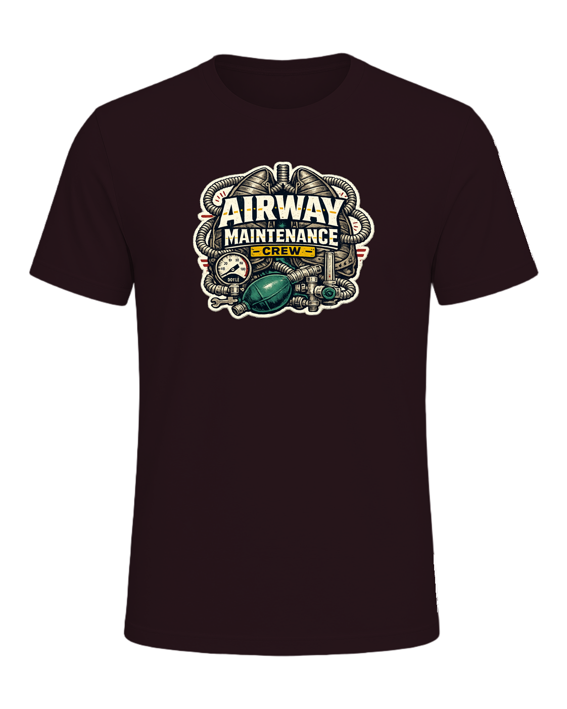 Airway Maintenance Crew Tee — Oxblood Black