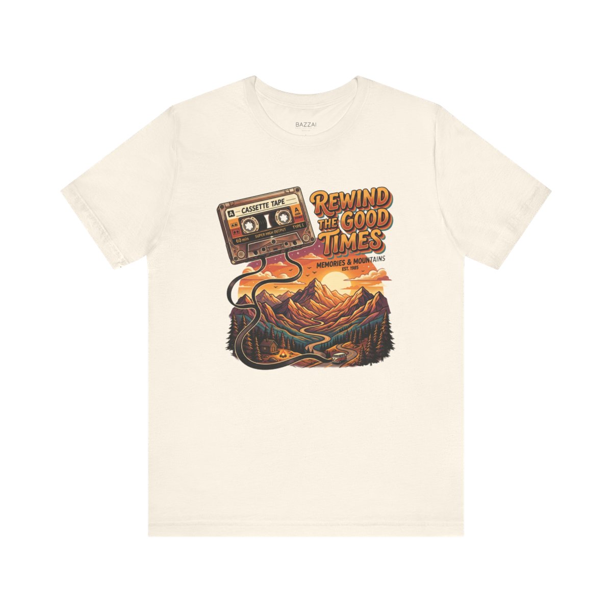 Retro Cassette T-Shirt — Rewound with a Pencil — trail t-shirt design