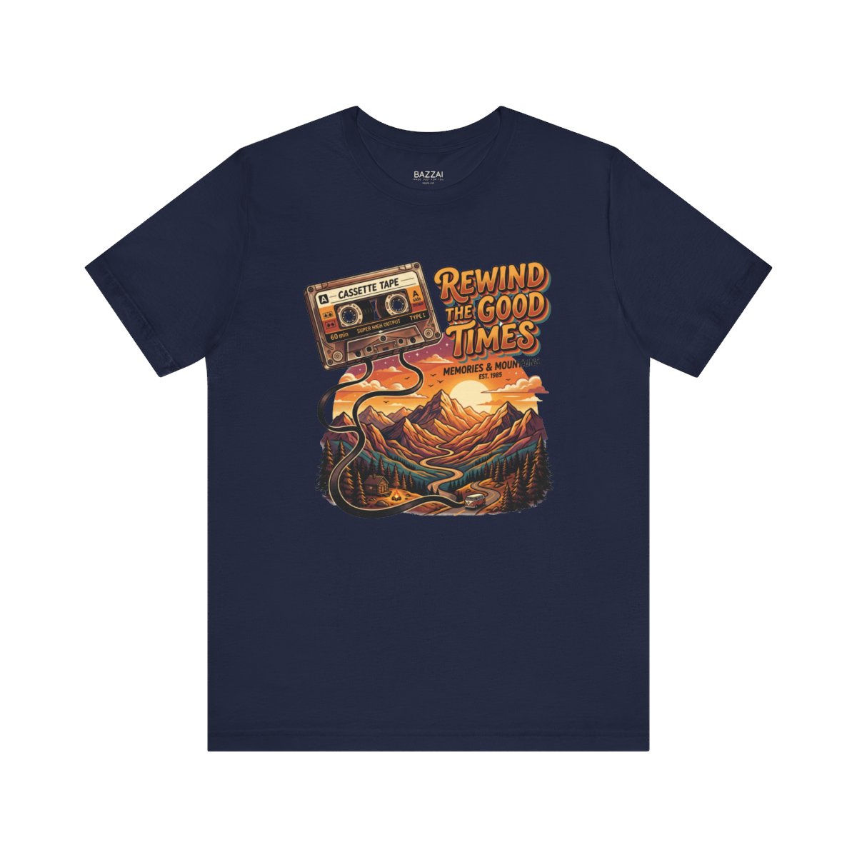 Retro Cassette T-Shirt — Rewound with a Pencil — trail t-shirt design