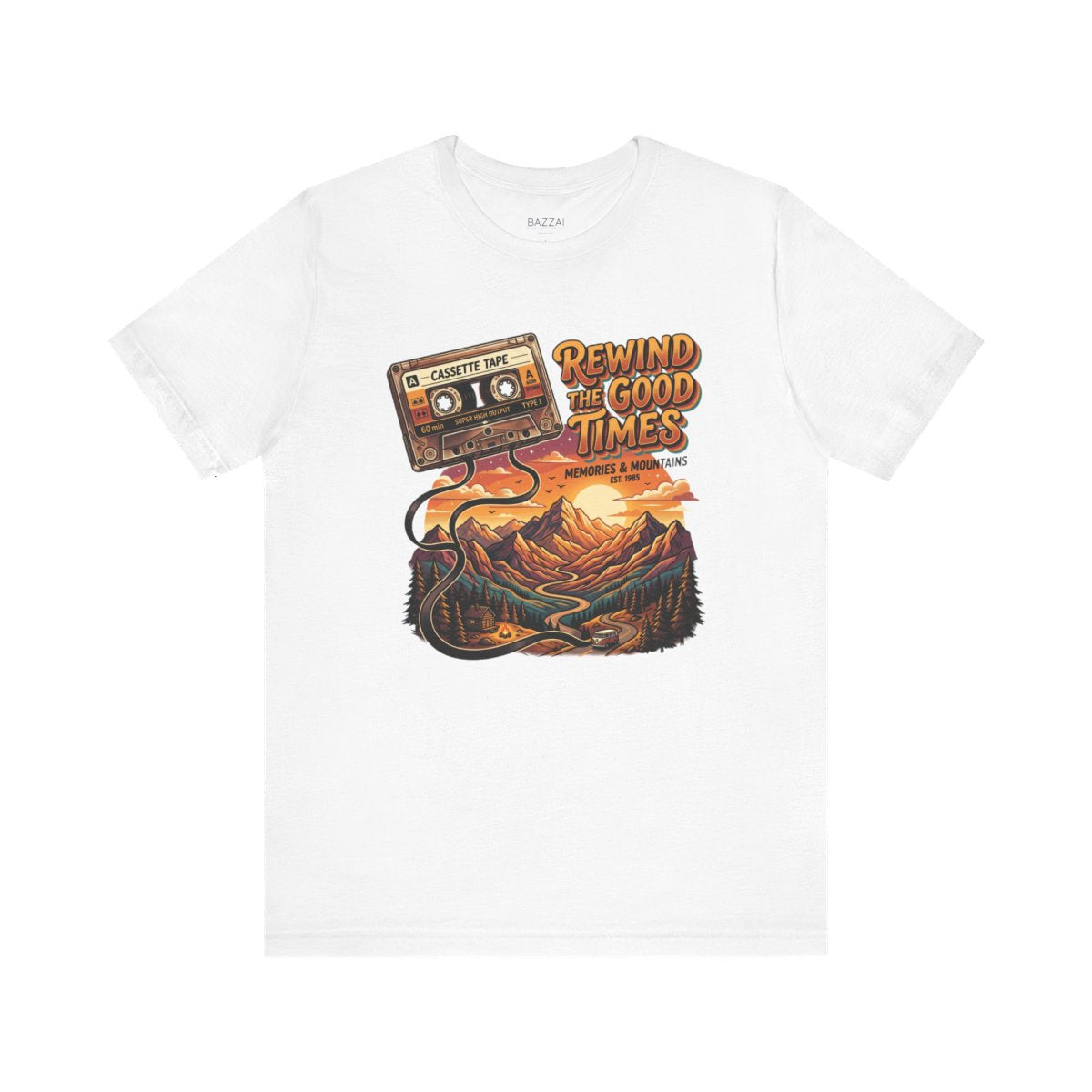 Retro Cassette T-Shirt — Rewound with a Pencil — trail t-shirt design