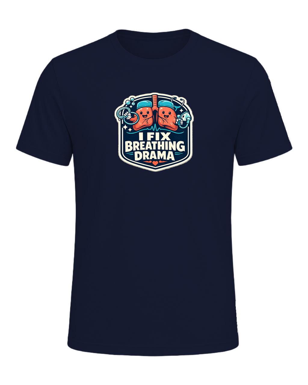 I Fix Breathing Drama Tee — Navy