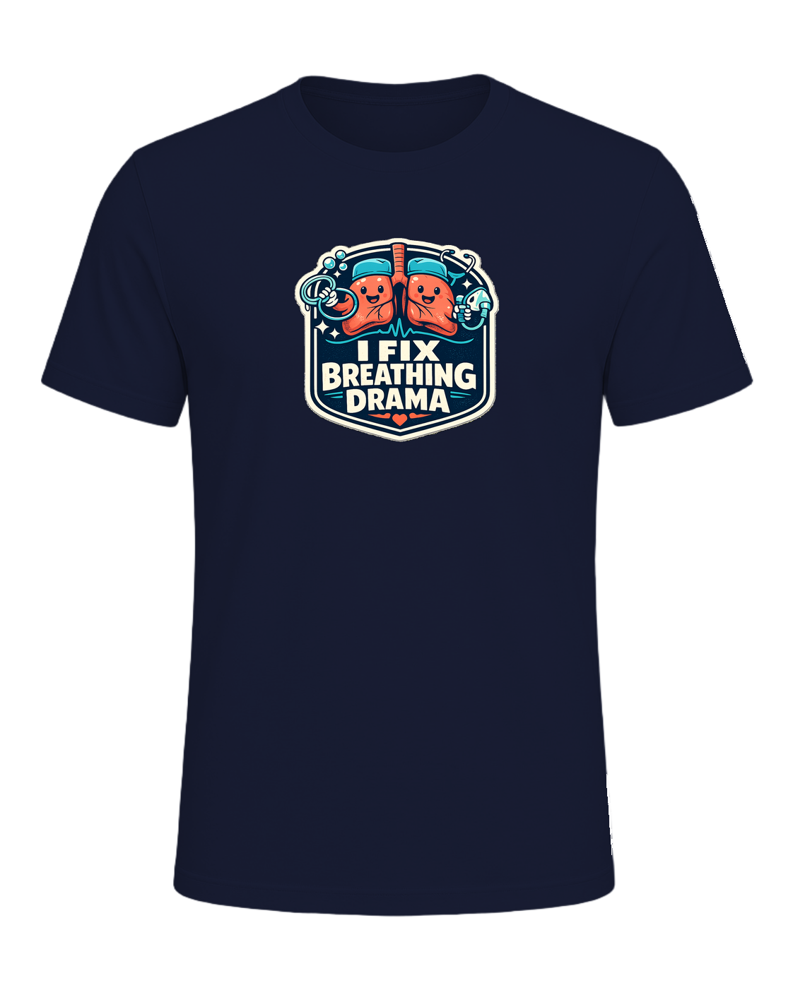 I Fix Breathing Drama Tee — Navy
