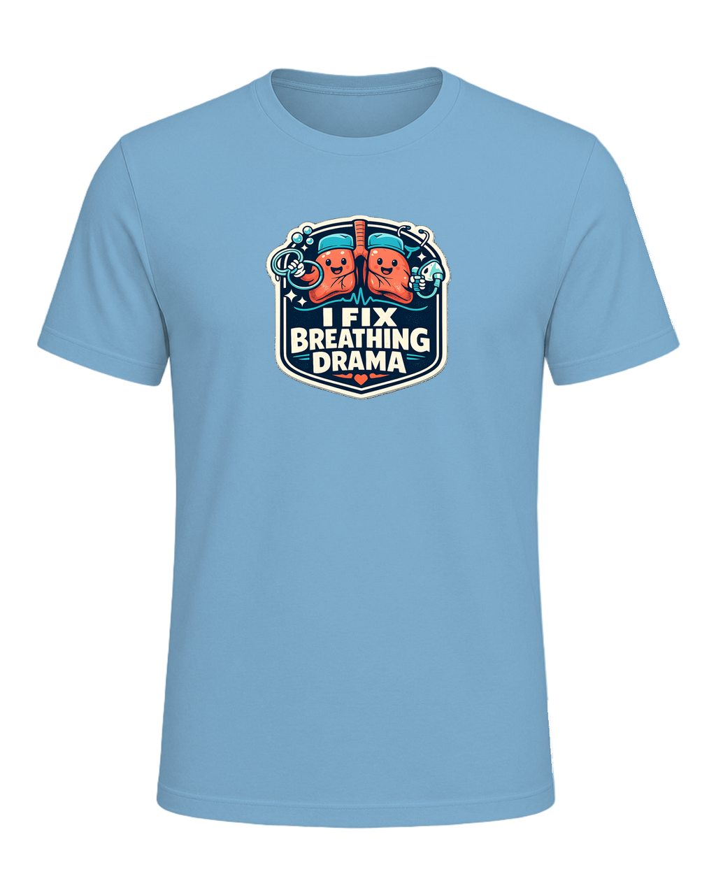 I Fix Breathing Drama Tee — Ocean Blue