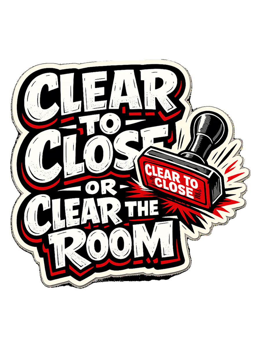 Funny Mortgage T-Shirt — Clear to Close or Clear the Room