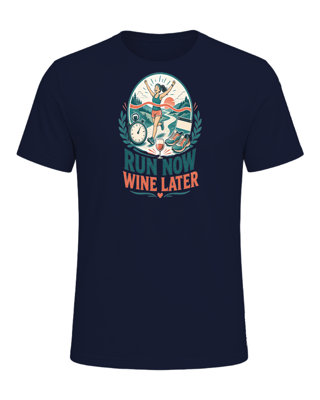 RUN NOW WINE LATER — Navy