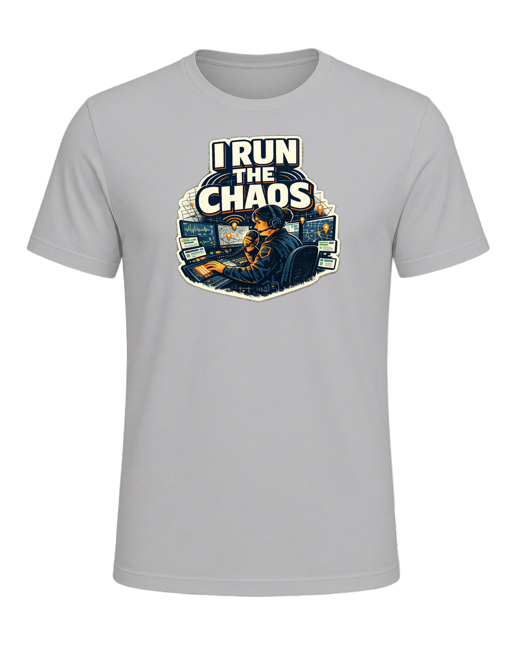 A bold dispatcher shirt for the calm voice running the chaos from the console. — Athletic Heather