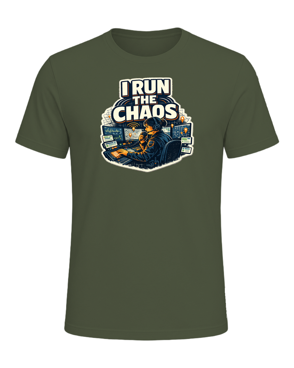 A bold dispatcher shirt for the calm voice running the chaos from the console. — Military Green