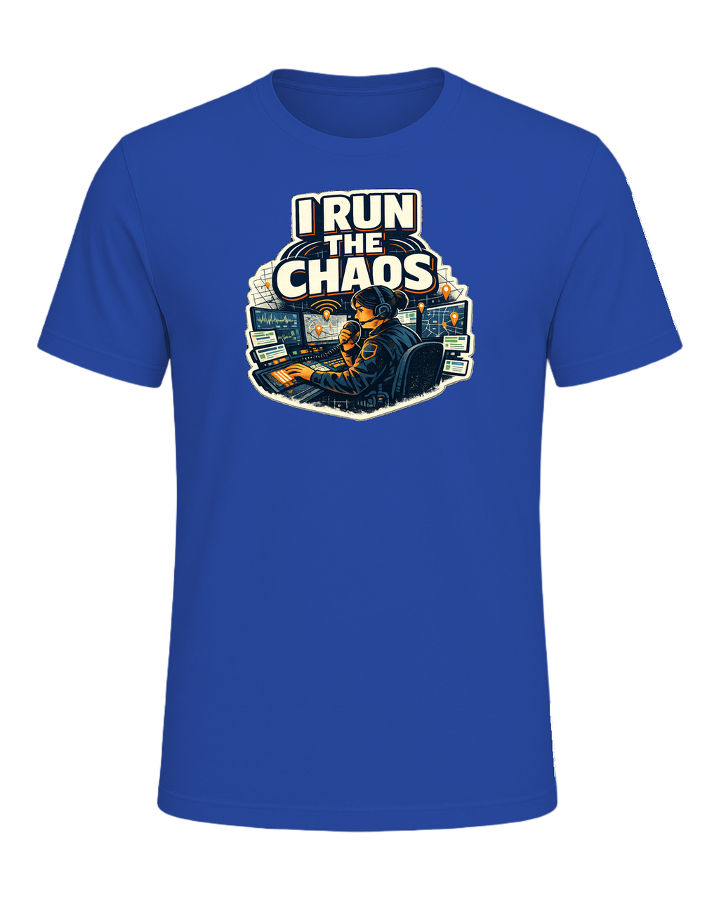 A bold dispatcher shirt for the calm voice running the chaos from the console. — True Royal
