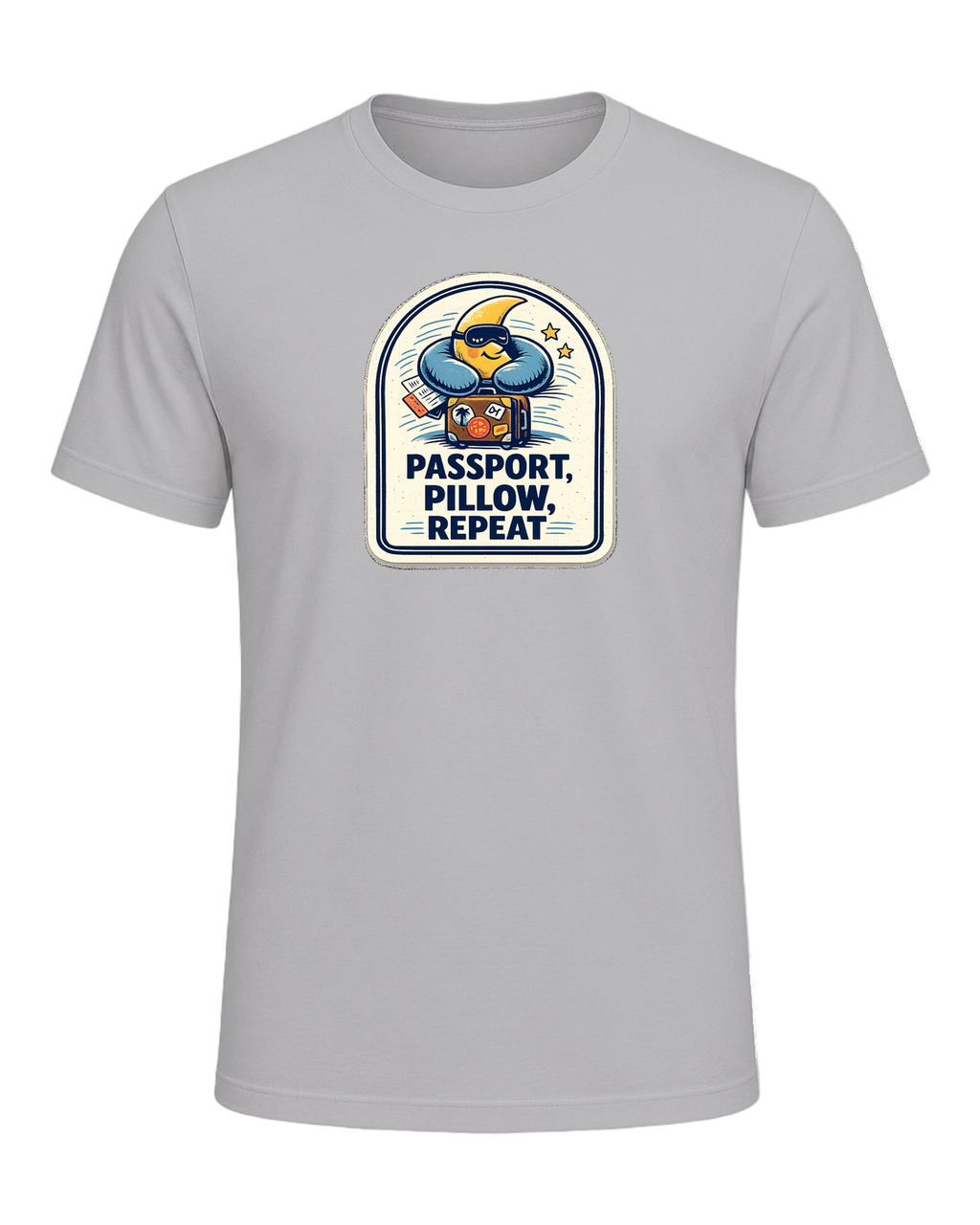 Passport, Pillow, Repeat Tee — Athletic Heather