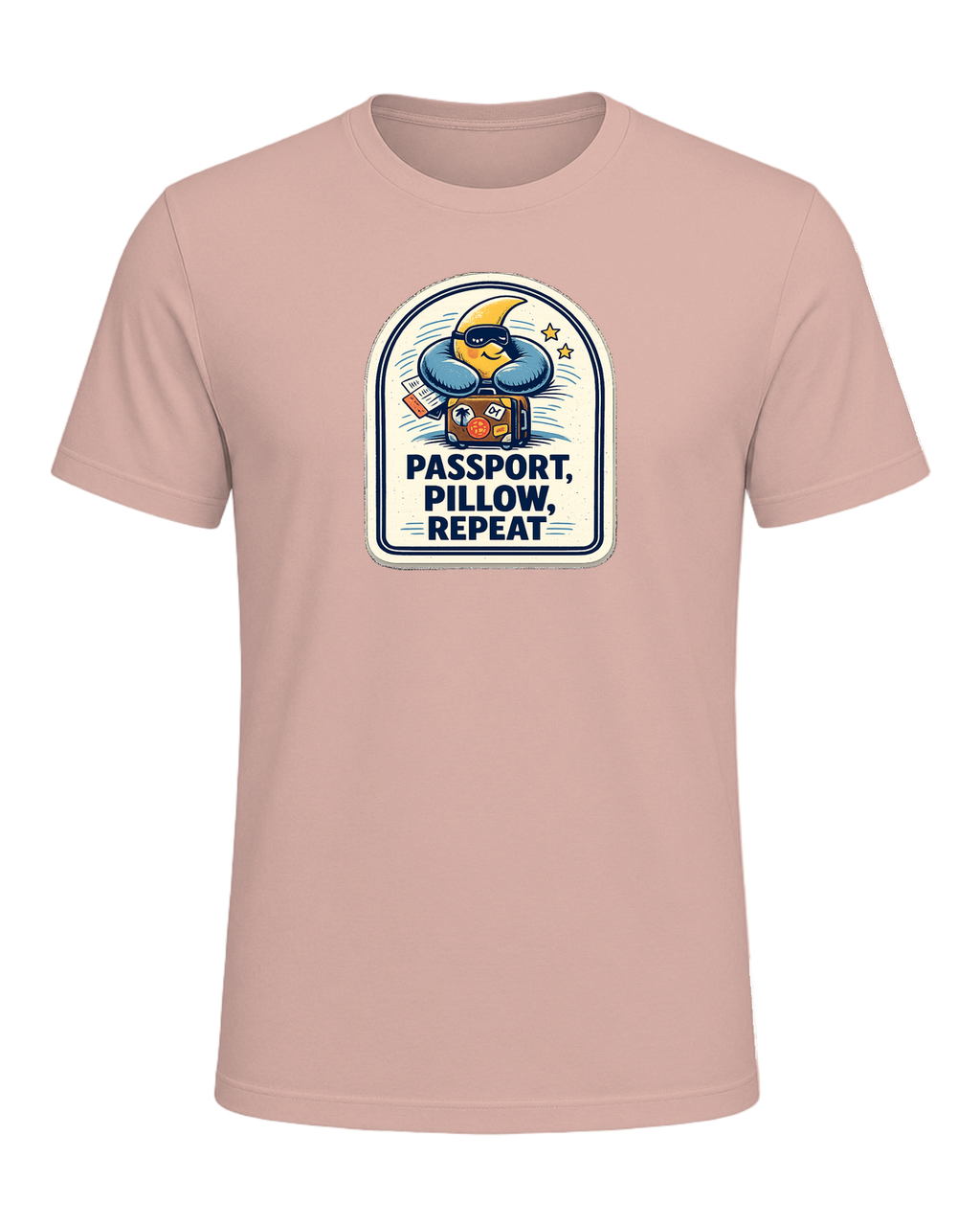 Passport, Pillow, Repeat Tee — Heather Prism Peach